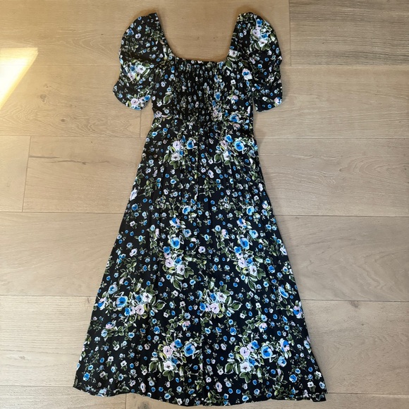 Zara Floral Print Mini Dress with side slit size XS - Picture 6 of 11